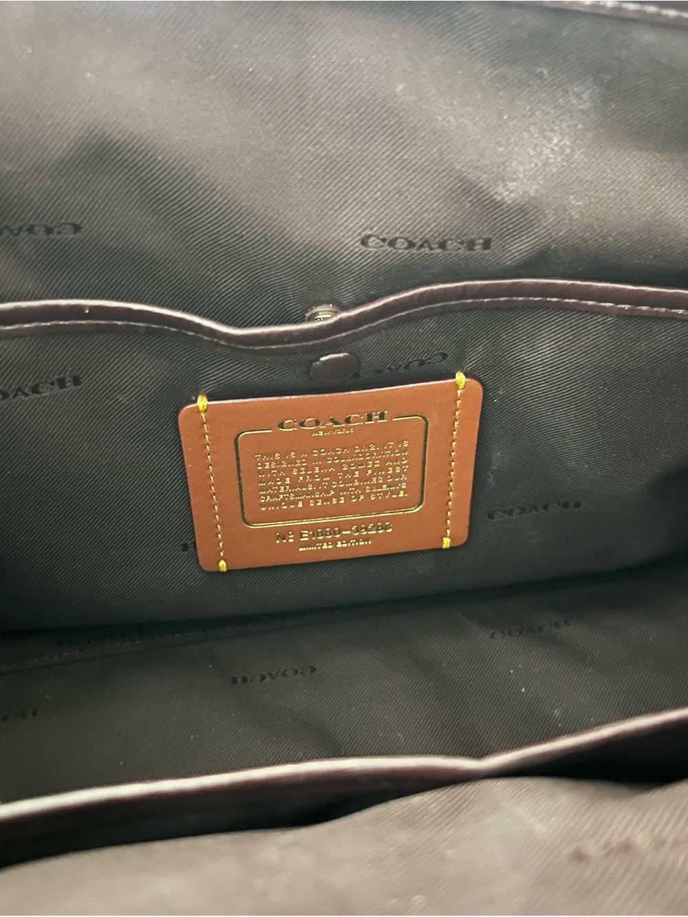 COACH Black and Beige Leather Bow Charm Satchel - Picture 4 of 6